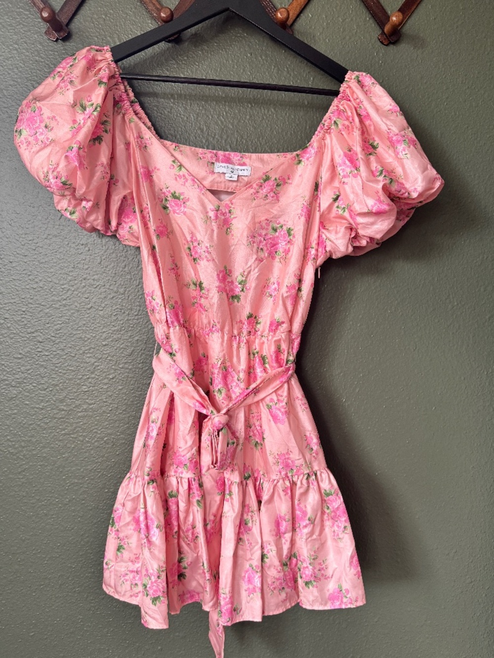 LoveShackFancy x Target Floral Puff Sleeve Cecile Mini Dress In Pink Size 6